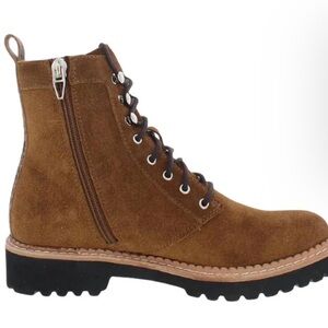 NEW DOLCE VITA women's avena suede combat boots in dark brown Size 6.5